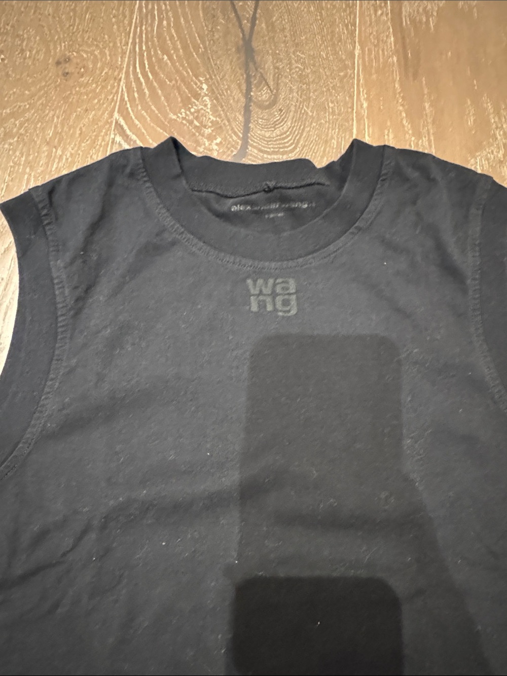 Alexander Wang Black Sleeveless Tank with Subtle Logo